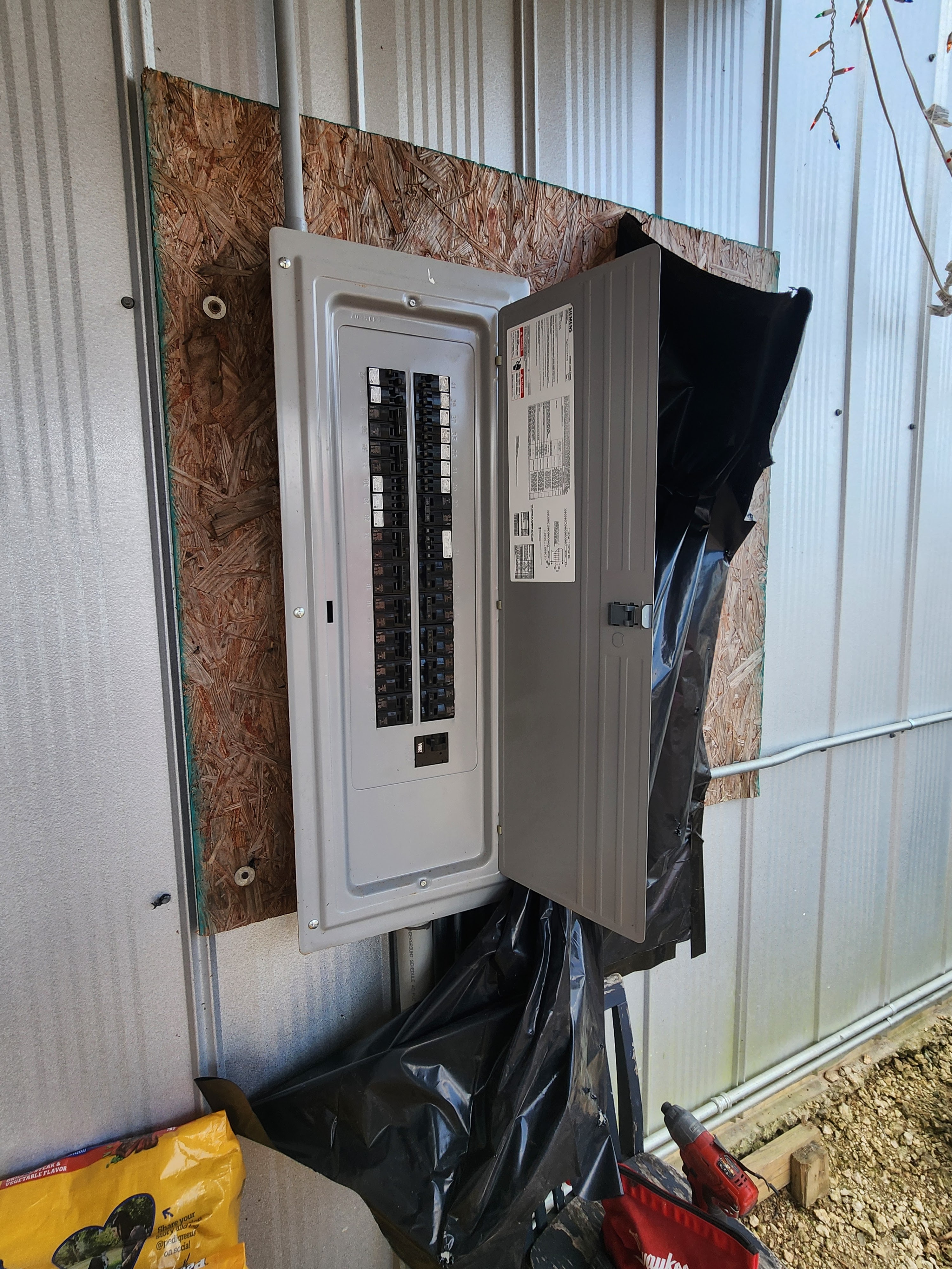 Exterior commercial electrical panel with disconnect