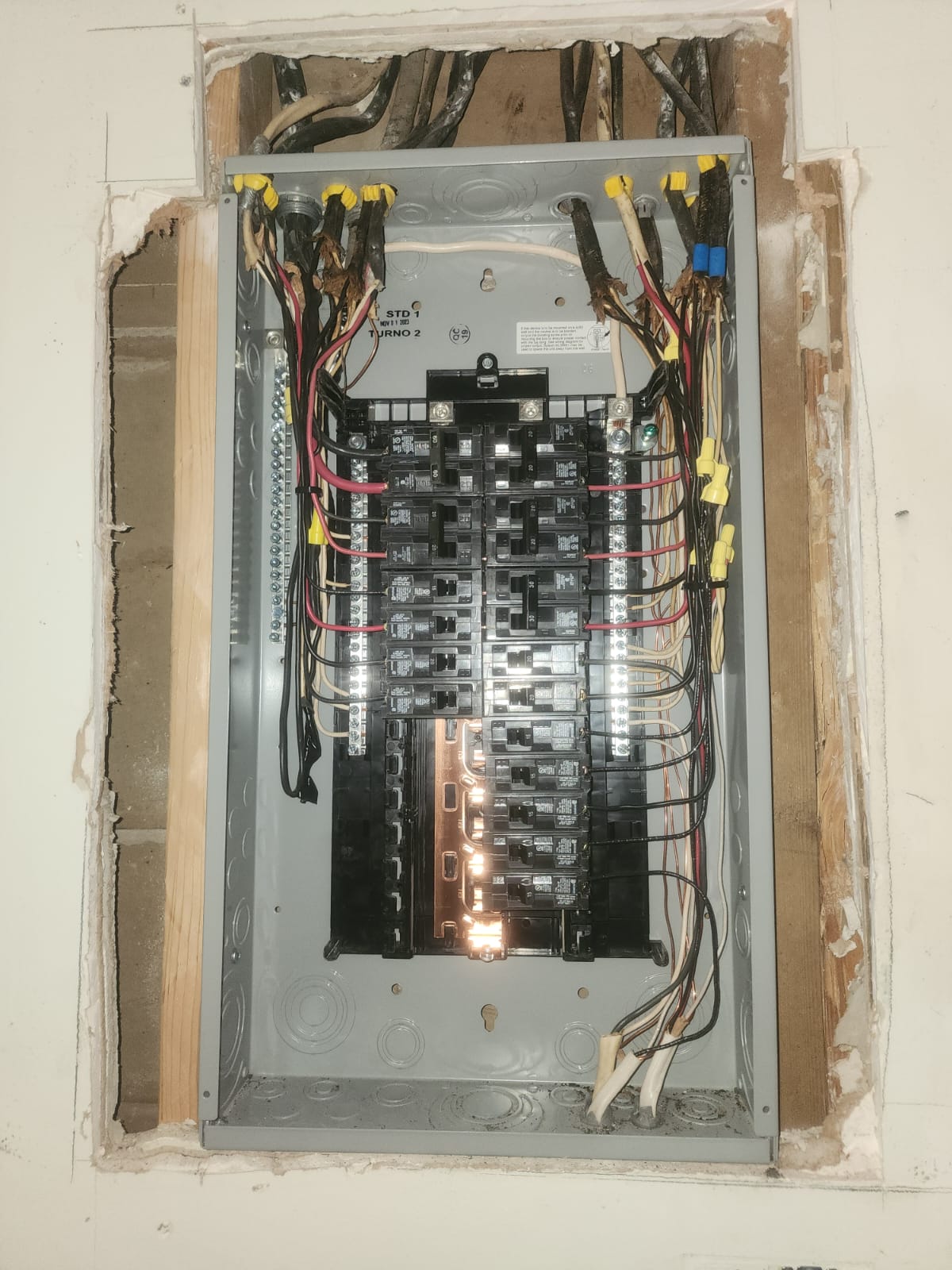 Completed electrical panel installation